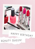 Verjaardagskaart tiener meisje Makeup spullen 